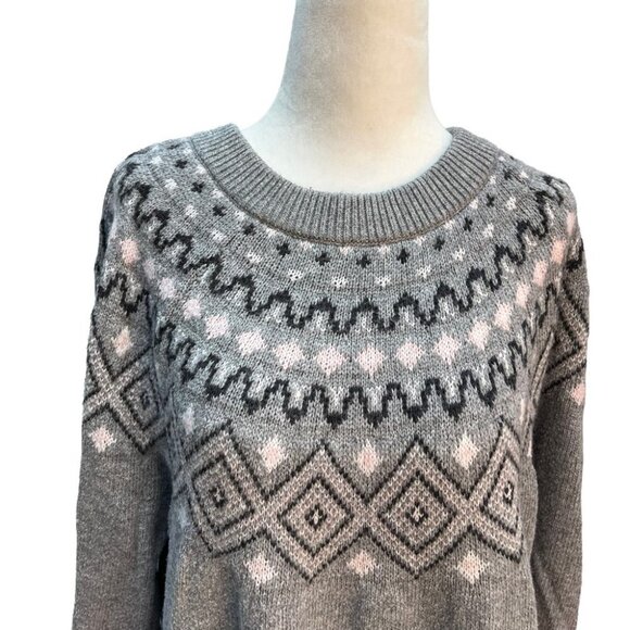 𝅺stormpack Sunice Cotton Blend Fair Isle Grey Sweater Size XXL - Picture 2 of 10